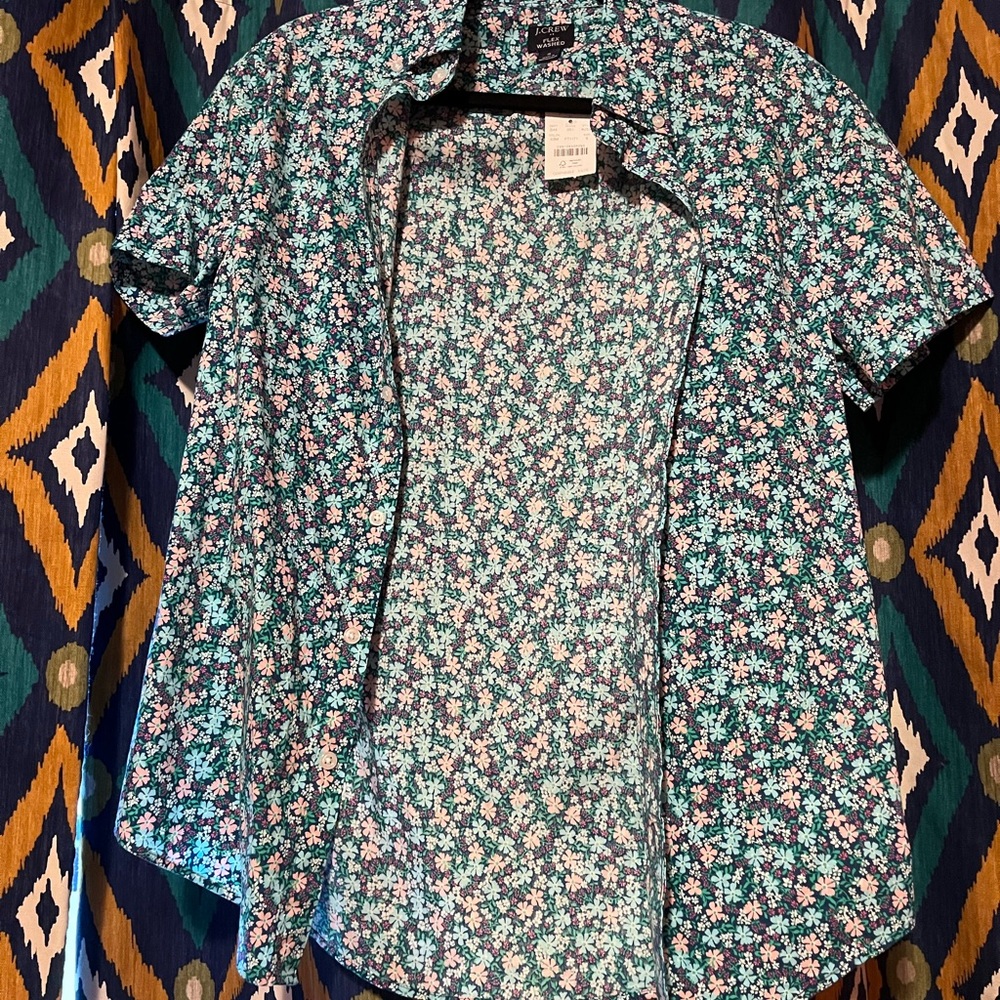 Men’s J. Crew Floral Short Sleeve Button-Up Shirt